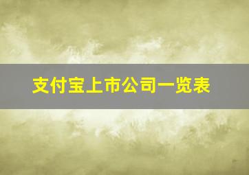 支付宝上市公司一览表