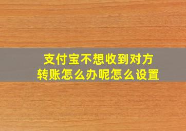 支付宝不想收到对方转账怎么办呢怎么设置