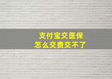 支付宝交医保怎么交费交不了