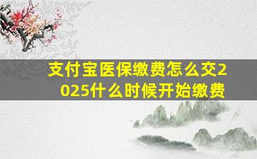 支付宝医保缴费怎么交2025什么时候开始缴费