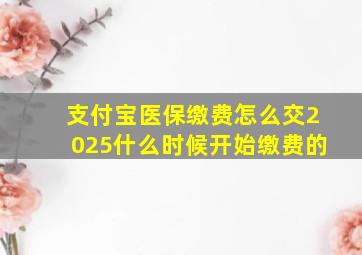 支付宝医保缴费怎么交2025什么时候开始缴费的