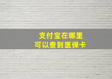 支付宝在哪里可以查到医保卡