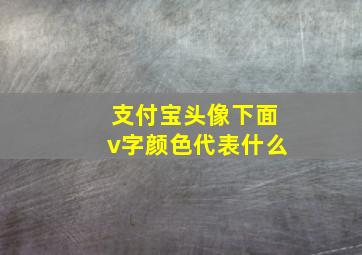 支付宝头像下面v字颜色代表什么