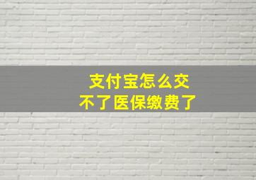 支付宝怎么交不了医保缴费了