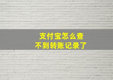 支付宝怎么查不到转账记录了