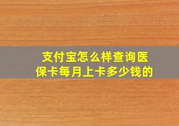 支付宝怎么样查询医保卡每月上卡多少钱的