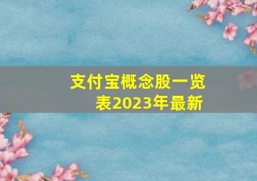 支付宝概念股一览表2023年最新