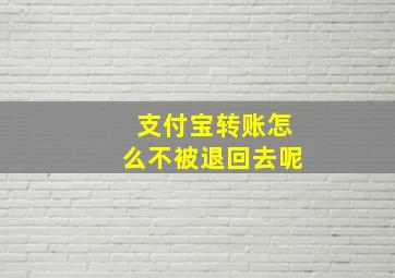 支付宝转账怎么不被退回去呢