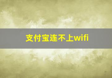 支付宝连不上wifi