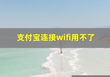 支付宝连接wifi用不了