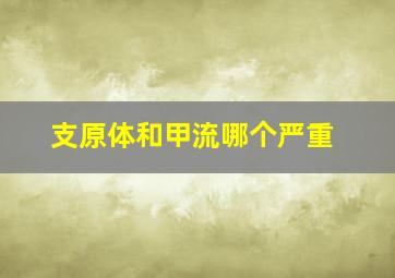 支原体和甲流哪个严重