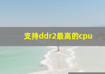 支持ddr2最高的cpu