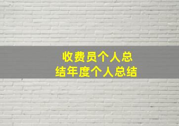 收费员个人总结年度个人总结