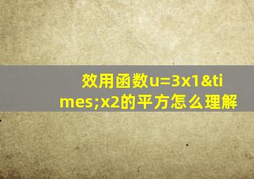 效用函数u=3x1×x2的平方怎么理解