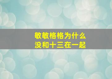 敏敏格格为什么没和十三在一起