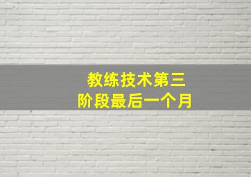 教练技术第三阶段最后一个月