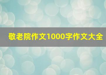 敬老院作文1000字作文大全