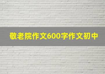 敬老院作文600字作文初中