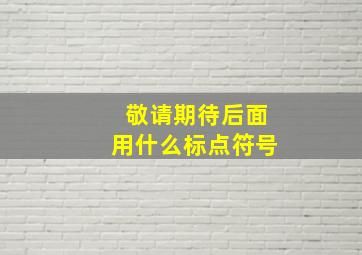 敬请期待后面用什么标点符号