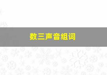 数三声音组词