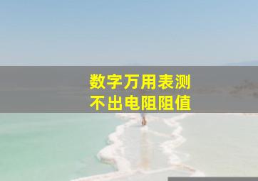 数字万用表测不出电阻阻值