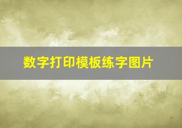 数字打印模板练字图片