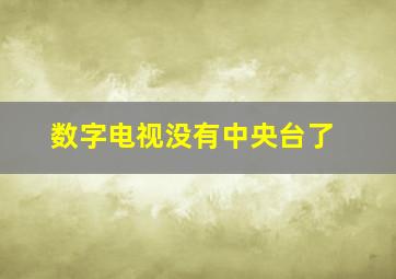 数字电视没有中央台了