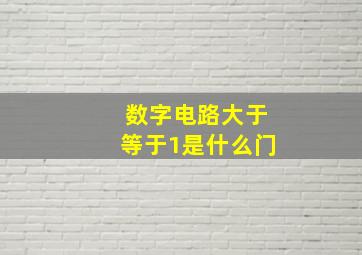 数字电路大于等于1是什么门