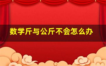 数学斤与公斤不会怎么办