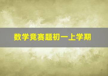 数学竞赛题初一上学期