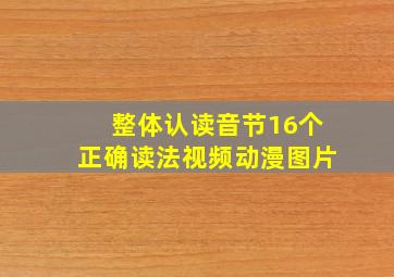 整体认读音节16个正确读法视频动漫图片