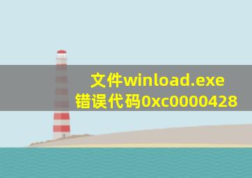 文件winload.exe错误代码0xc0000428