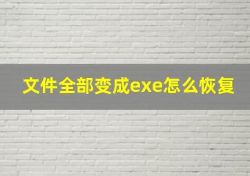 文件全部变成exe怎么恢复