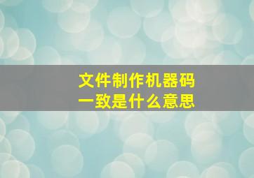 文件制作机器码一致是什么意思