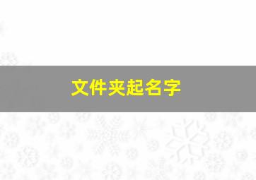 文件夹起名字