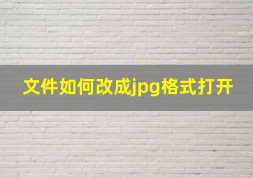 文件如何改成jpg格式打开