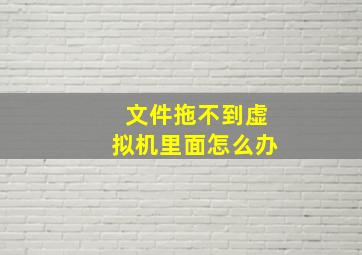 文件拖不到虚拟机里面怎么办