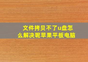 文件拷贝不了u盘怎么解决呢苹果平板电脑