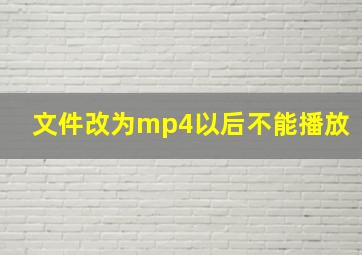 文件改为mp4以后不能播放