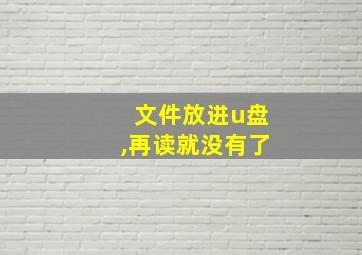 文件放进u盘,再读就没有了