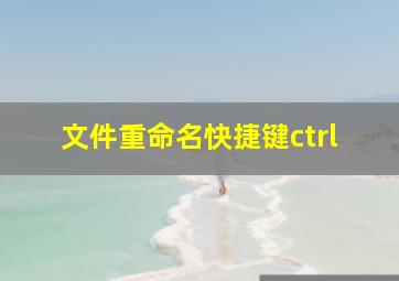 文件重命名快捷键ctrl