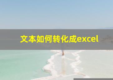 文本如何转化成excel