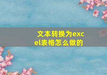 文本转换为excel表格怎么做的