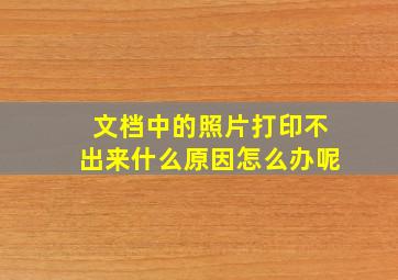 文档中的照片打印不出来什么原因怎么办呢