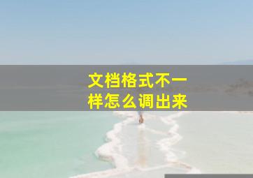 文档格式不一样怎么调出来