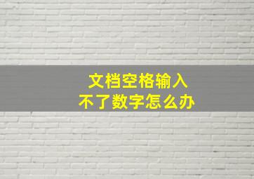 文档空格输入不了数字怎么办