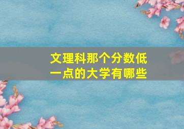 文理科那个分数低一点的大学有哪些