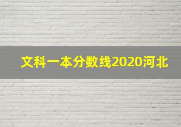 文科一本分数线2020河北