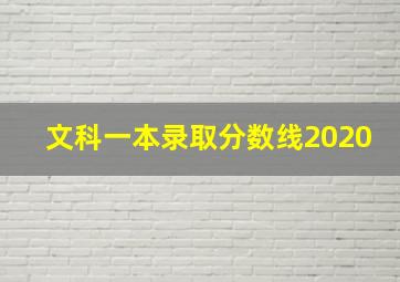 文科一本录取分数线2020