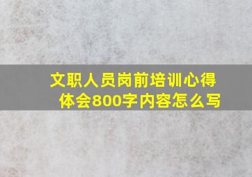 文职人员岗前培训心得体会800字内容怎么写